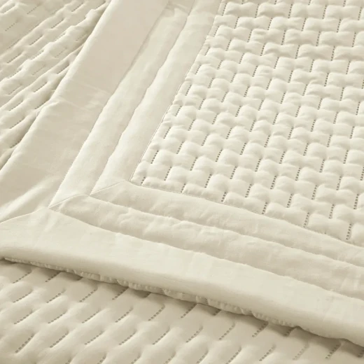 Nova Home Sonic Pre Washed Summer Bed Spread Set - King & Super King - 4 Pcs - Ivory - Nova Home - Image 7