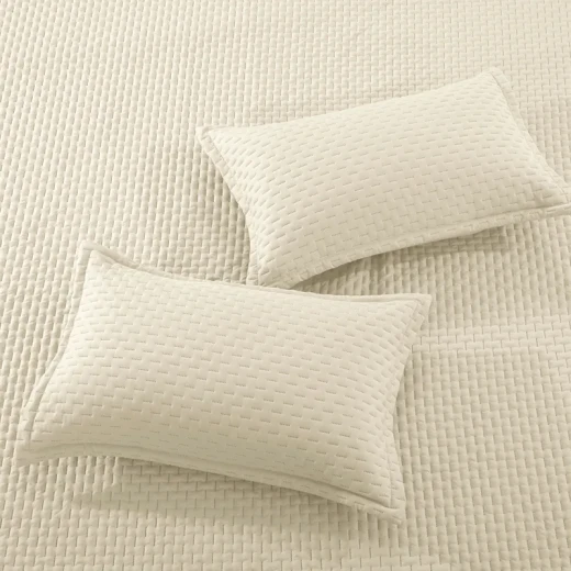 Nova Home Sonic Pre Washed Summer Bed Spread Set - King & Super King - 4 Pcs - Ivory - Nova Home - Image 2