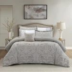 Nova Home Clark Jacquard Comforter Set - King & Super King - 7 Pcs - Taupe - Nova Home
