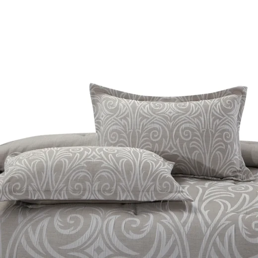 Nova Home Clark Jacquard Comforter Set - King & Super King - 7 Pcs - Taupe - Nova Home - Image 8