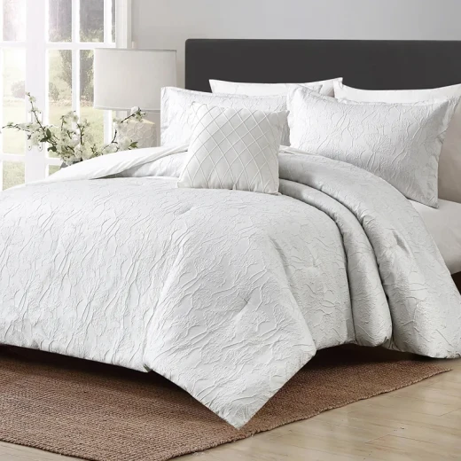 Nova Home Bibisara Jacquard Comforter Set - King & Super King - 7 Pcs - Ivory - Nova Home - Image 2