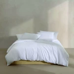 نوفا هوم Calven طقم وجه لحاف صيفي بارد - مجوز & مجوز كبير - 3 قطع - أبيض - نوفا هوم
