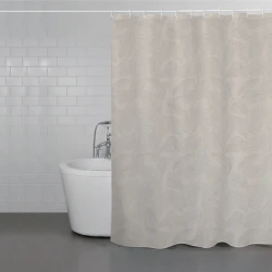 Weva Banana Leaves Water Proof Shower Curtain - 180x200 Cm - Light Purple