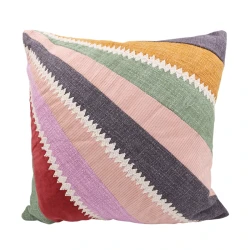 Nova Home Zest Patchwork Embroidered Cushion Cover – 45x45 cm – Multicolor
