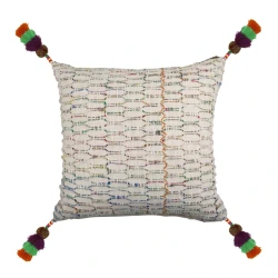 Nova Home Jubilee Embroidered Cushion Cover with Tassels – Multicolor – 50x50 cm