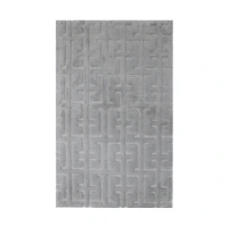 Nova Home Framework Cotton Bath Rug - 60x100 Cm - Light Grey