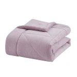 نوفا هوم Snug طقم لحاف شتوي مخملي بخلفية فرو طويل - مجوز/مجوز كبير - ليلك - نوفا هوم