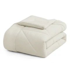 Nova Home Snug Winter Velvet Comforter Set with High Pile Backing - King/Super King - White
