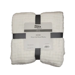 Nova Home Hush Winter Soft Bubble Flannel  Blanket - Double  - Cream