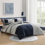 Nova Home Cordee Patchwork Winter Cordroy Comforter Set - Queen - Navy - Nova Home