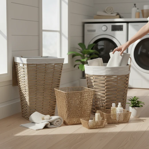 Weva Drima Paper Woven Storage Basket - Medium – Natural - Weva - Image 3