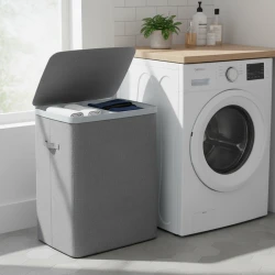 Weva Clary Laundry Basket with Lid – 60L – Dark Grey