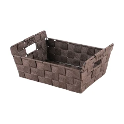 Weva PP Storage Basket – Small Size, Brown Color, Durable Plastic Design, Multi-Purpose Organizer for Home & Office, Dimensions 28×20×11.5 cm