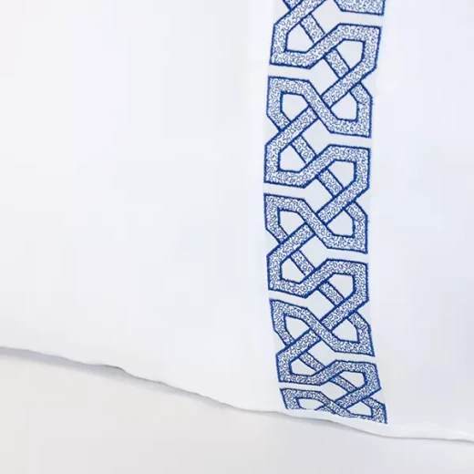 نوفا هوم Versace طقم وجه لحاف - قطن 100% ، 400 خيط لكل انش مربع - مجوز & مجوز كبير - 7 قطع - أبيض و كحلي - نوفا هوم - Image 4