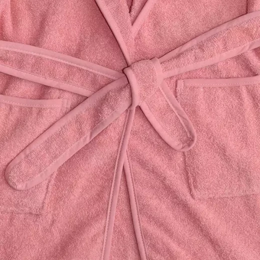 Nova Home "Kiddy" Kid's Unisex Bathrobe (1 Piece) - 100% Cotton - 13-15 Years - Salmon & Dark Salmon - Nova Home - Image 5