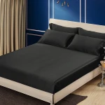 Lilysilk Plain Fitted Sheet - King & Super King - 3Pcs - Black - Lilysilk