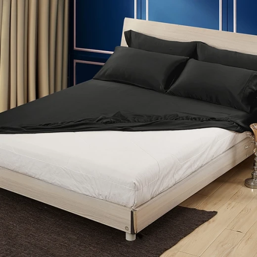 Lilysilk Plain Fitted Sheet - King & Super King - 3Pcs - Black - Lilysilk - Image 8