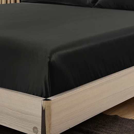 Lilysilk Plain Fitted Sheet - King & Super King - 3Pcs - Black - Lilysilk - Image 7