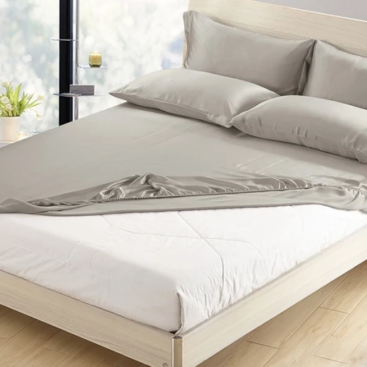 Lilysilk Plain Fitted Sheet - King & Super King - 3Pcs - Silver - Lilysilk - Image 9
