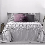 مينترول Nest طقم لحاف شتوي مخملي بخلفية فروة ملونة - 3 قطع - مجوز & مجوز كبير - رمادي (047 - 12) - مانتيرول