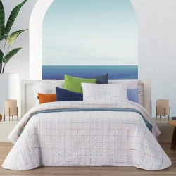 Manterol Bouti Colors Reversible Bed Spread Set - 3 Pcs - King & Super King - Multicolor