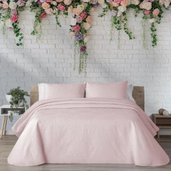 Manterol Bouti Summer Soft Bed Spread Set - 3 Pcs - King & Super King - Pink