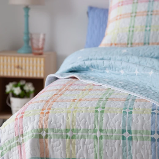 Manterol & Bouti Colors& Reversible Summer Bedspread Set  - King & Super King - 3 Pcs - Multicolor (400 15) - MANTEROL - Image 3