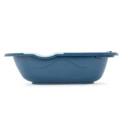 BabyJem 80cm Baby Bathtub (Indigo Blue) – Ergonomic Design with Built-in Soap and Shampoo Storage