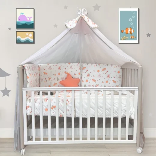 Funna Sunny Baby Bed Set - 7 Pcs - Beige - Funna Baby - Image 2