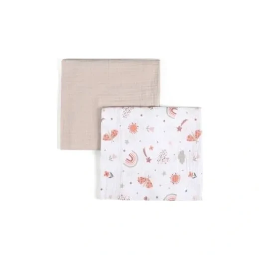 Funna Sunny Blanket Set - 2 Pcs - 100% Cotton - Beige - Funna Baby - Image 4