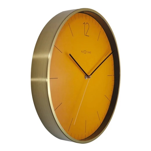 نكستايم Essential Gold ساعة حائط زجاج & معدن - 34 سم - برتقالي - نكستايم - Image 3