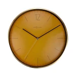 نكستايم Essential Gold ساعة حائط زجاج & معدن - 34 سم - برتقالي - نكستايم
