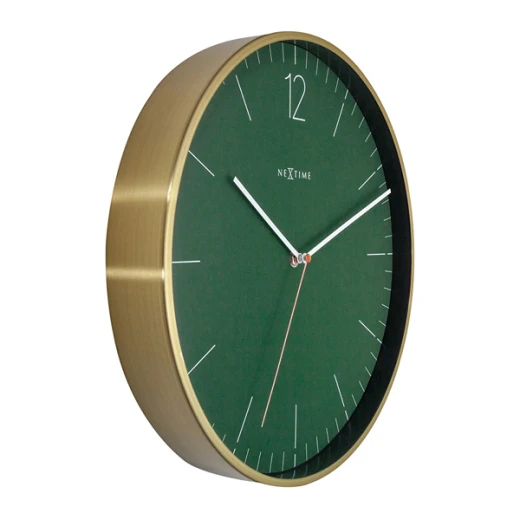 نكستايم Essential Gold ساعة حائط زجاج & معدن - 34 سم - أخضر - نكستايم - Image 3