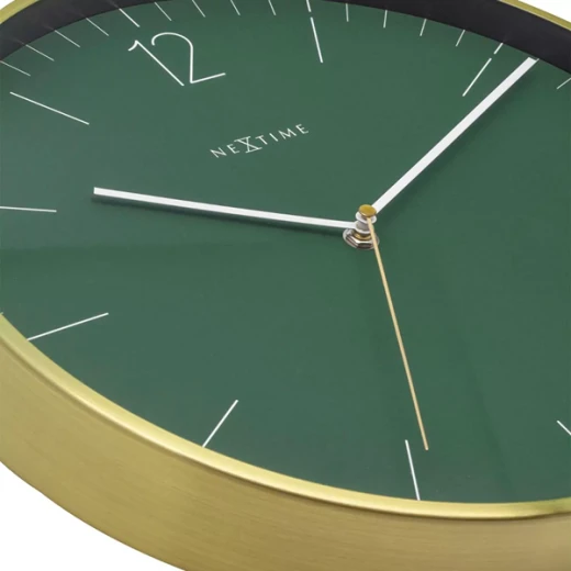 نكستايم Essential Gold ساعة حائط زجاج & معدن - 34 سم - أخضر - نكستايم - Image 5