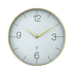 NeXtime Finesse Silent Wall Clock – Large, Gold Frame