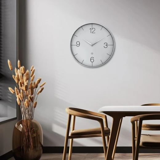 NeXtime Finesse Silent Wall Clock – Large, Chrome Frame - Nextime - Image 2
