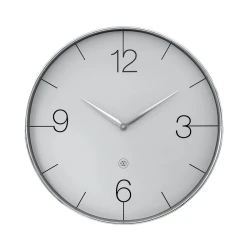 NeXtime Finesse Silent Wall Clock – Large, Chrome Frame