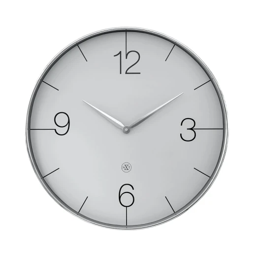 NeXtime Finesse Silent Wall Clock – Large, Chrome Frame NeXtime Finesse Silent Wall Clock – Large, Chrome Frame