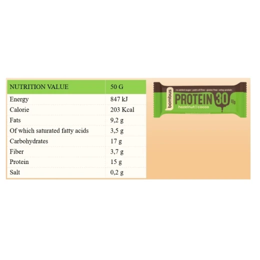 Bombus – Protein 30% – Hazelnut & Cocoa 50g - BOMBUS - Image 2