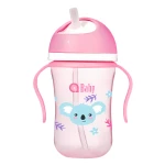 aBaby, Straw Training Cup with Handle, 300ml, Pink, 9 Months + - aBaby