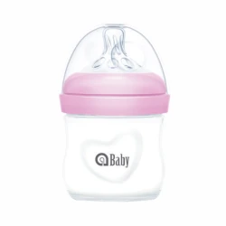 aBaby, Borosilicate Glass Baby Natural Feeding Bottle, (0m+, 120ml/4oz)