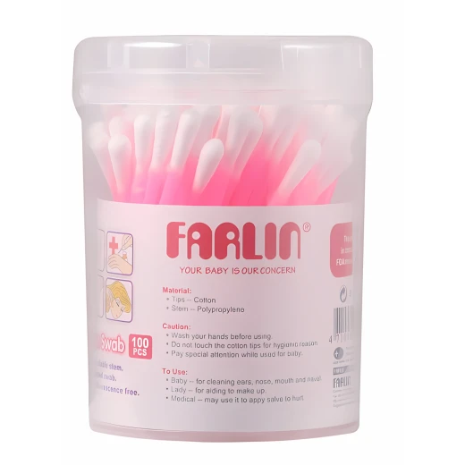 Farlin - Paper-Stem Cotton Buds 100 pieces, زهري - فارلين - Image 3
