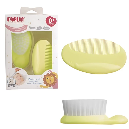 Farlin - Baby Comb & Brush Set, Green Farlin - Baby Comb & Brush Set, Green