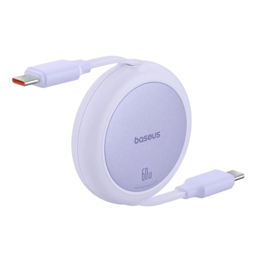 Baseus Free2Pull Mini Charging Cable USB-C to USB-C 60W 1m Nebula Purple - Baseus - Image 4