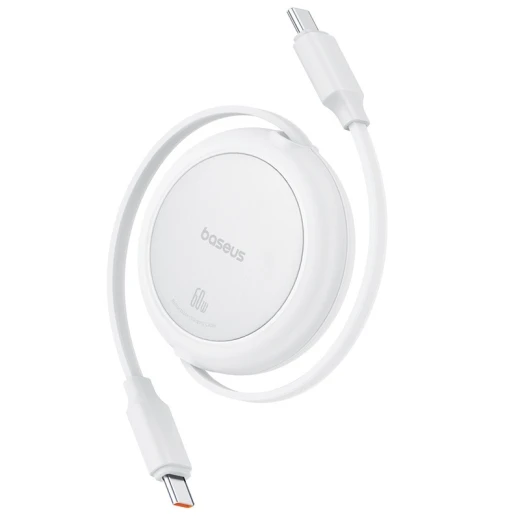 Baseus Free2Pull Mini Charging Cable USB-C to USB-C 60W 1m Moon White - Baseus - Image 2
