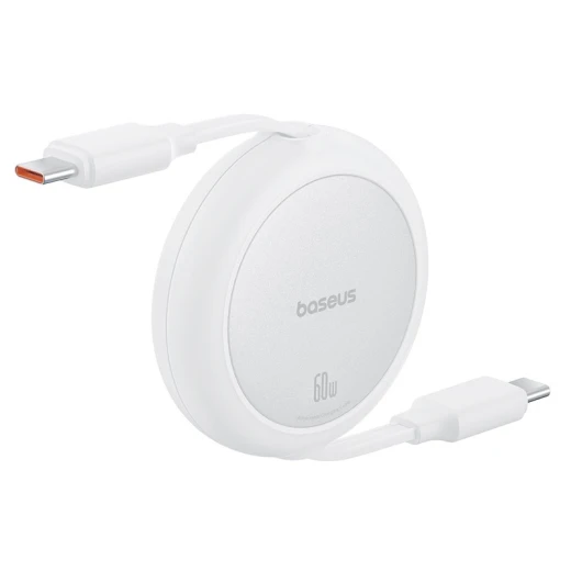 Baseus Free2Pull Mini Charging Cable USB-C to USB-C 60W 1m Moon White - Baseus - Image 4