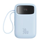 Baseus QPow 2 Digital Display Fast-Charging Power Bank with 2 Built-in Type-C Cable 10000mAh 30W Galaxy Blue - Baseus