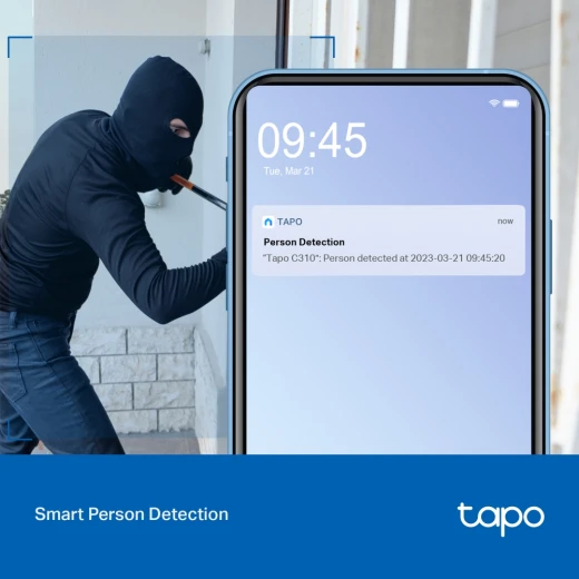 كاميرا المراقبة الخارجية Tapo TP-Link بدقة 2K – سلكية، مقاومة للعوامل الجوية بمعيار IP66، كشف حركة وكشف أشخاص، صفارة إنذار مدمجة مع رؤية ليلية، تدعم التخزين السحابي وببطاقة SD، صوت ثنائي الاتجاه، وتعمل مع Alexa وGoogle Home – طراز C310 - تي بي لينك - Image 3