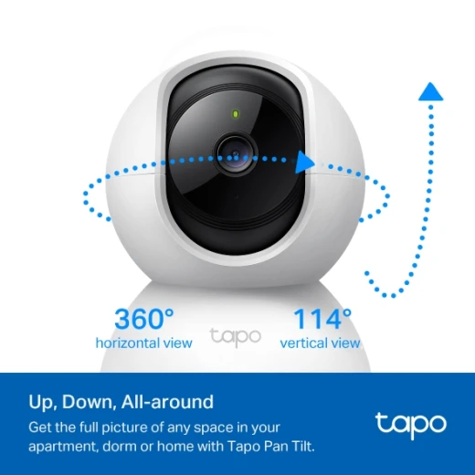 كاميرا المراقبة المنزلية الذكية Tapo C200C عبر Wi-Fi مع خاصية الدوران الأفقي والعمودي (Pan/Tilt)، جودة عالية للفيديو، رؤية ليلية، كشف حركة ذكي، مناسبة للأمان الداخلي مع سهولة التحكم عن بُعد عبر التطبيق - تي بي لينك - Image 4