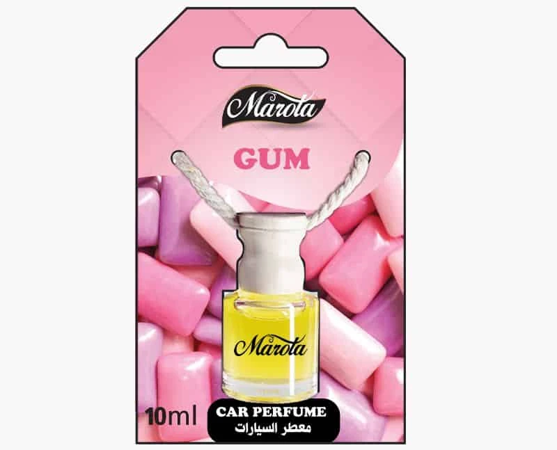 معطر سيارة ماروتا برائحة العلكة (Gum) المنعشة سعة 8 مل - فواحة زجاجية بتصميم أنيق وعبير طفولي مبهج، عطر مركز يدوم طويلاً لإضفاء لمسة من الحيوية - ماروتا
